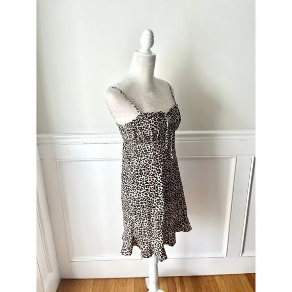 ASOS Design Leopard Print Slip Dress Tie Bust 2 - Picture 2 of 5